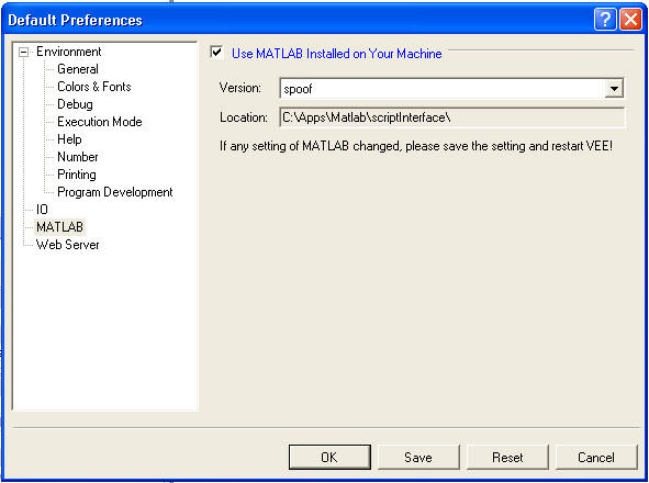 default preferences